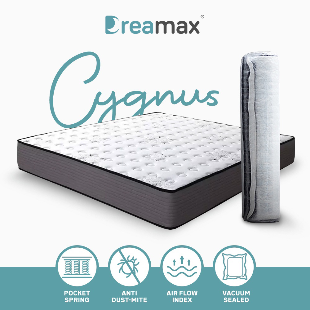 [Bulky] DREAMAX Cygnus Spring Mattress - 8" / Single/S.Single/Queen/King / Pocket Spring System / Air Flow Index / bulky