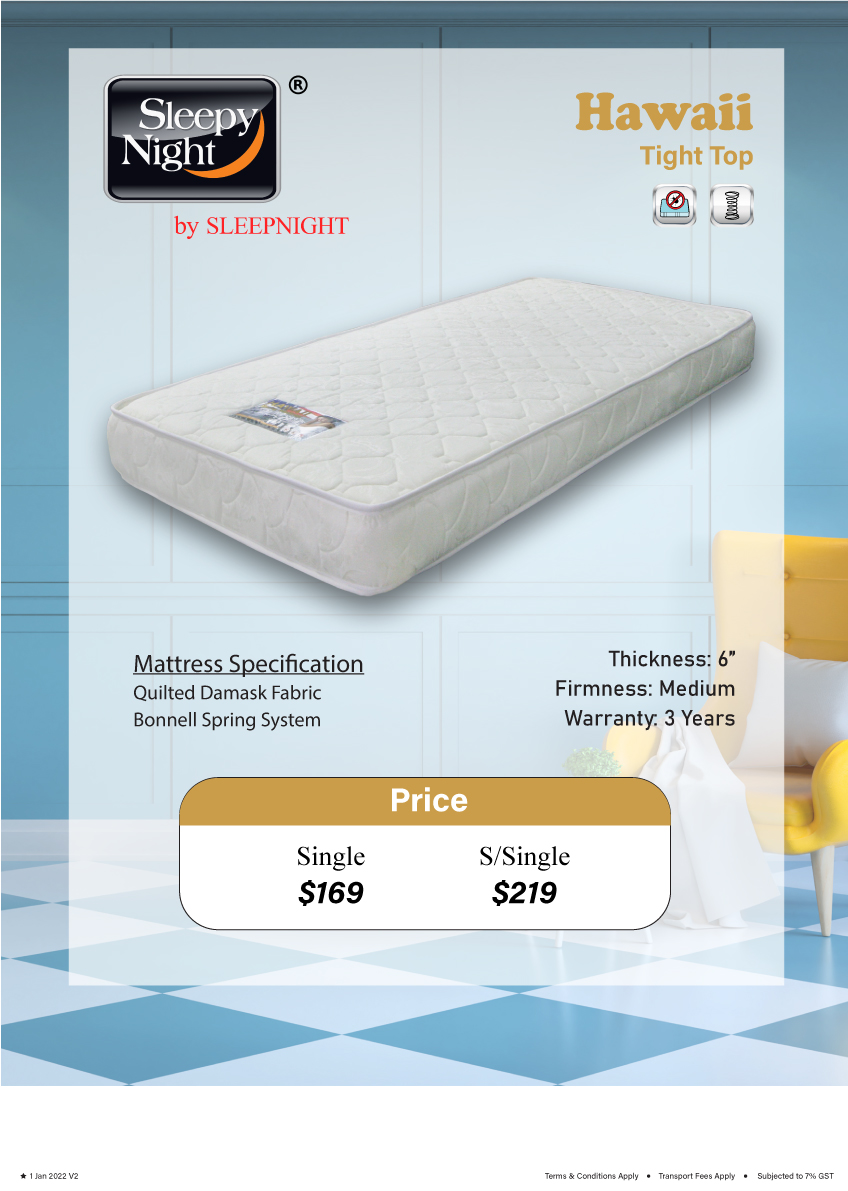 [Bulky] SLEEPY NIGHT 6" HAWAII BONNELL SPRING MATTRESS (FREE DELIVERY)