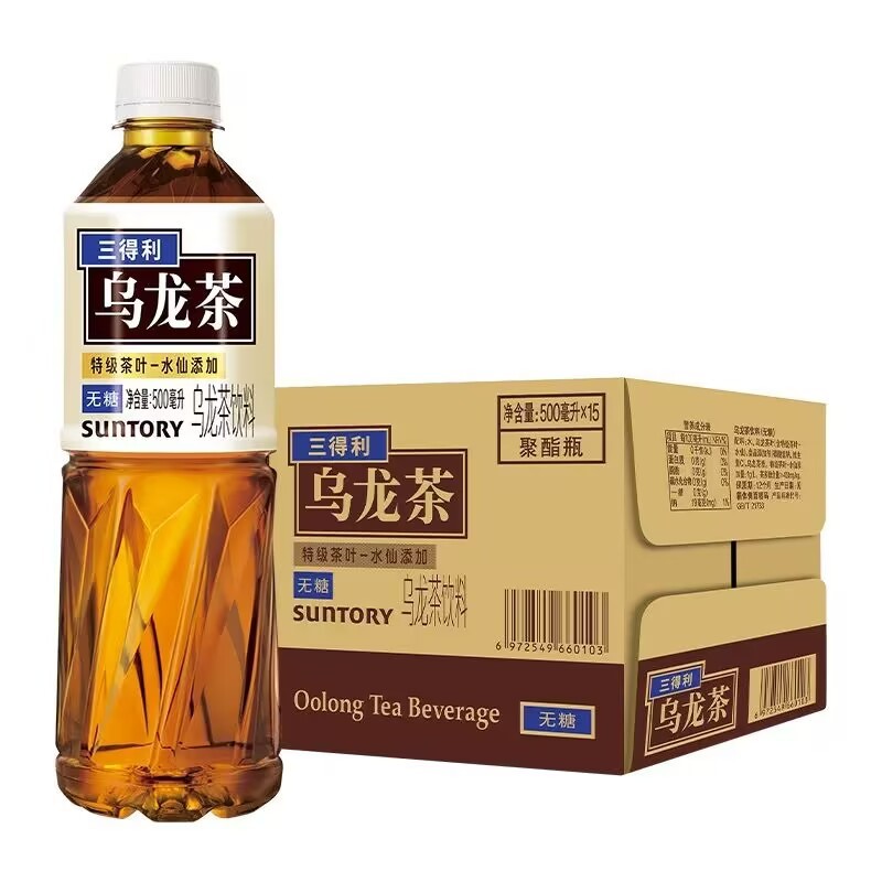Suntory Oolong Tea Drinks Sugar-free 500mlx15 Bottles of Whole Box Catering Tea Drinks with Low Calories.